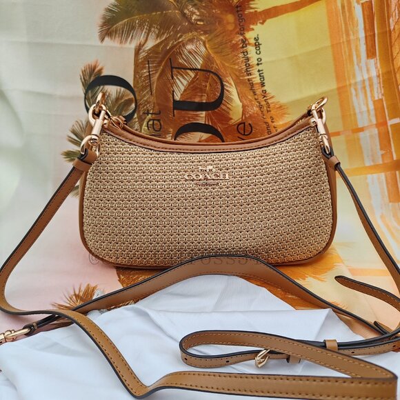 Coach Teri Straw Shoulder Bag - Picture 1 of 13